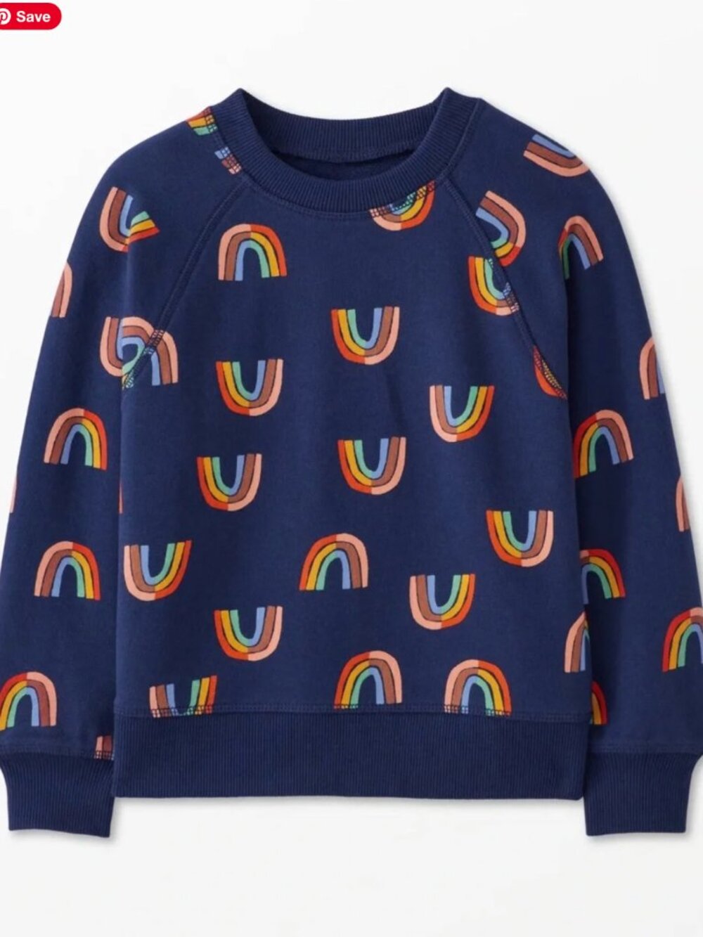 Hanna Andersson Navy Sweatshirt with Rainbow Print